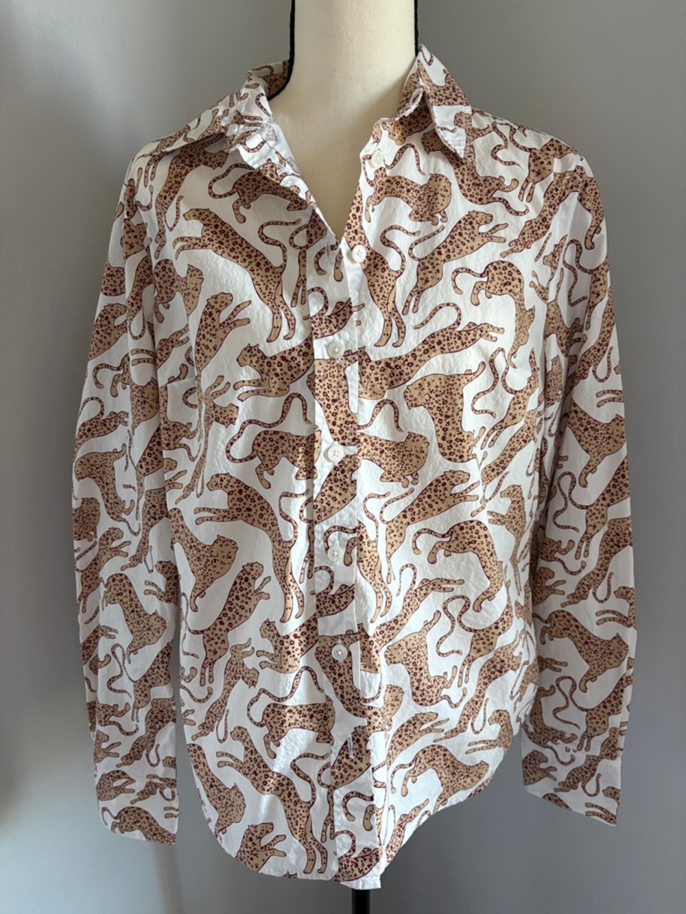 BODEN Leopard Print Button-Up Shirt